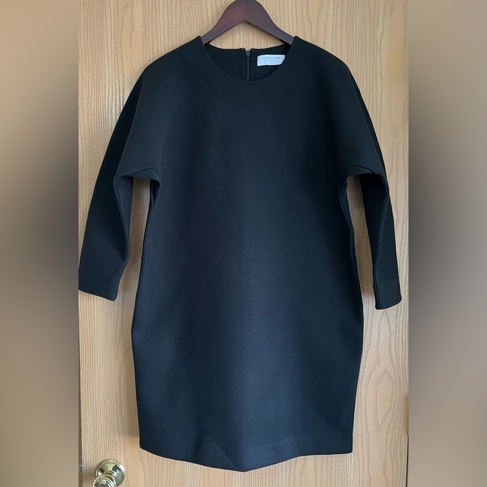 Everlane | Scuba Knit Long Sleeve Tunic Dress Black Size Medium | NWOT